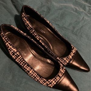 Casual Corner Black and White Kitten Heels